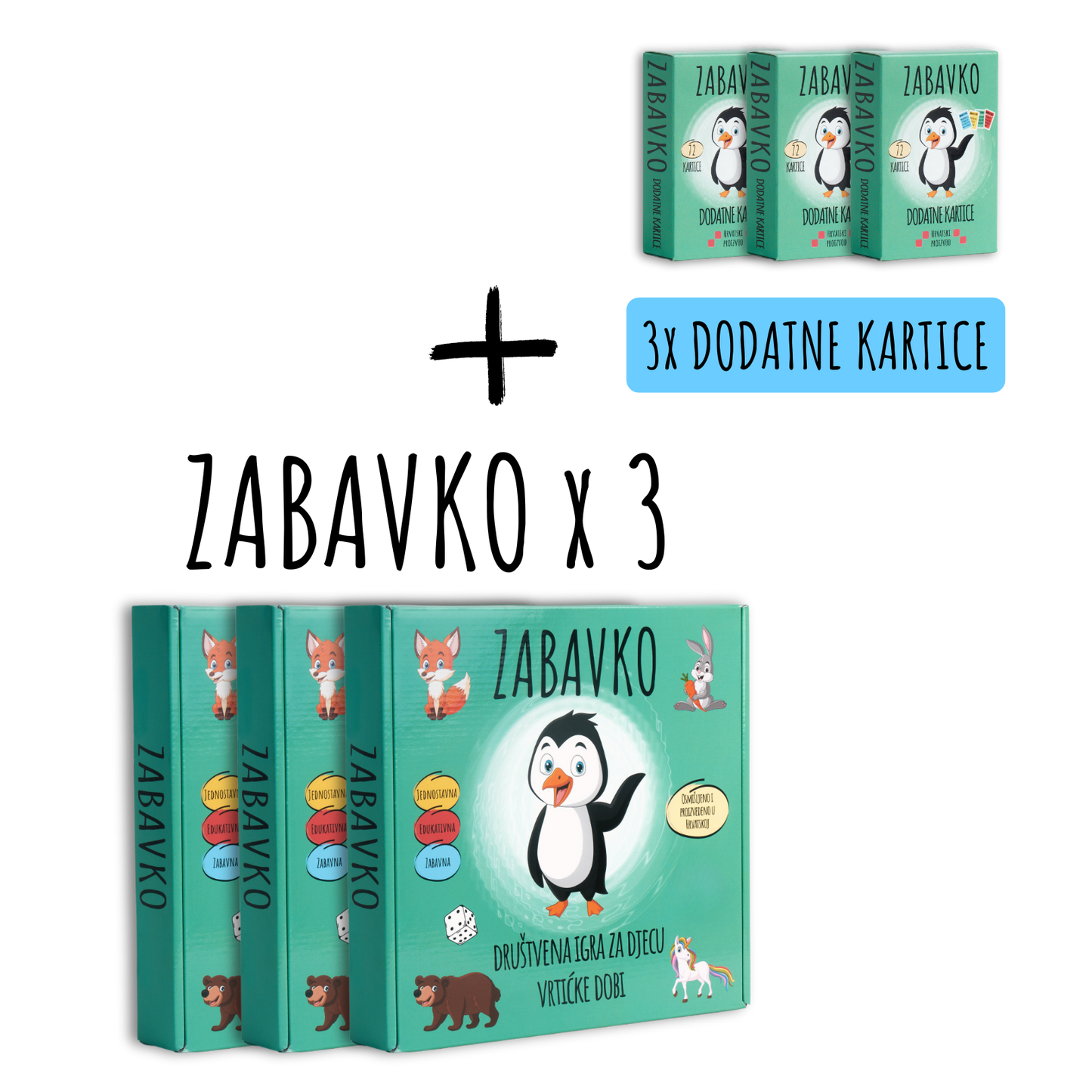 ZABAVKO SET #3 - 3 x Zabavko + 3 x Dodatne kartice