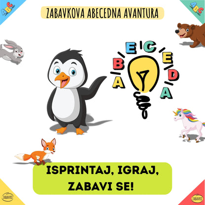ZABAVKOVA ABECEDNA AVANTURA - Društvena igra za učenje slova kroz igru, pokret i otkrivanje